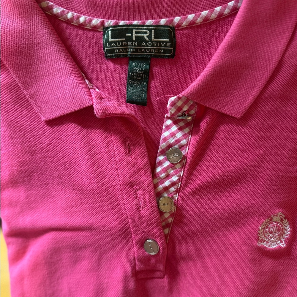 Women’s Pink and checked Ralph Lauren Polo Shirt & Capris set